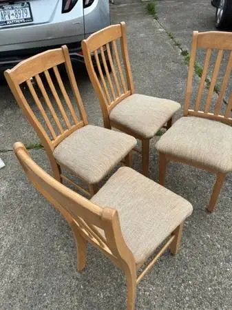 4 solid wood sturdy with seat storage chairs