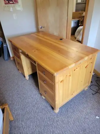 Solid wood desk