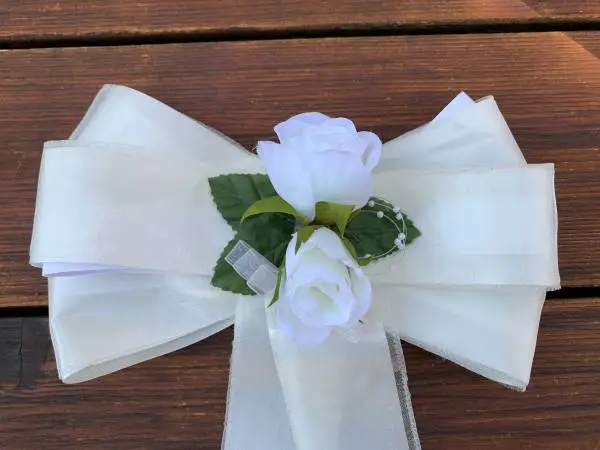 NEW Rose & Pearl Wedding Church Pew Bows Ivory NEW (Set of 16)