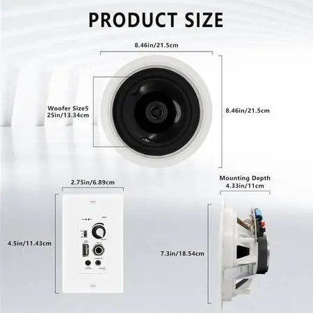 2 Bluetooth Ceiling Speakers