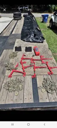 Ratchet binders $55 new/20 ft tow chains with hooks $55each