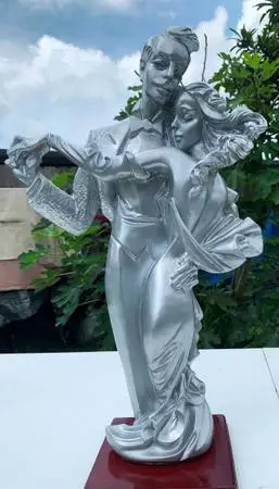 Large Vintage Resin Sculpture of Couple dancing