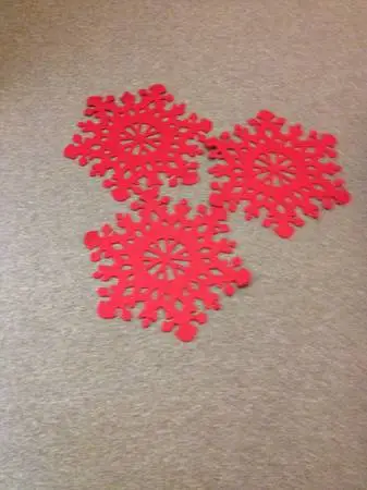 3 FELT RED SNOWFLAKES FOR TABLE CENTER PIECES $6 for  ALL