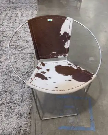 Faux cowhide modern accent chair