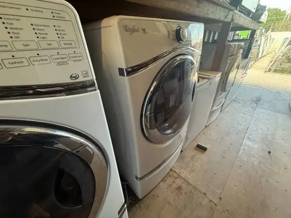27W White Whirlpool Dryer 7.4 Cu Ft Model # WED95HEDW0 Used Good Cond