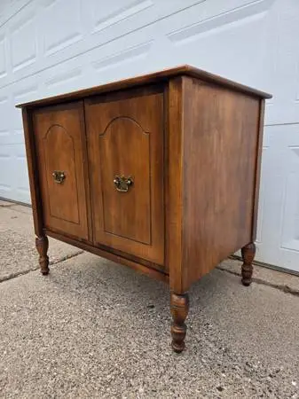 Mid Century Rock Maple Record or LP Cabinet