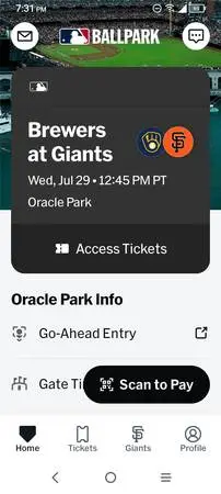 GIANTS vs BREWERS - WED 7/29 12:45
