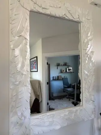 White palm plaster wall mirror for sale