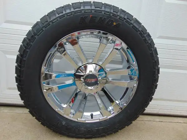 4 New Chrome 20X9 MB TKO Rims 275 60 20 Kenda Klever A/T Tires *5X135*