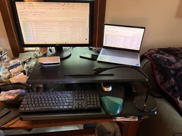 standing desk riser : The Air Lift PRO Pneumatic Desk Riser