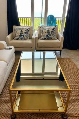 Oliver Home Coffee Table — Gold Leaf & Antique Mirror