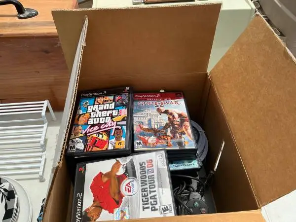 Play station two with games