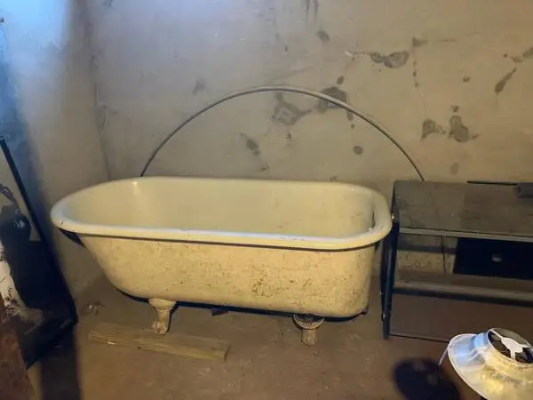 Antique clawfoot bathtub