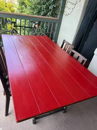 Dining room table and set of chairs