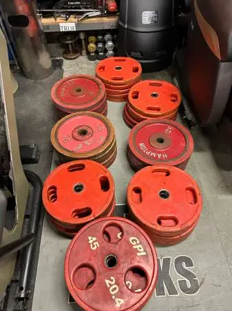 45lb rubber olympic plates