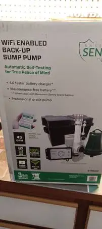 NEW!! ZOELLER  12V 45GPM WIFI Enabled Back-Up Sump Pump System Model - STBB200