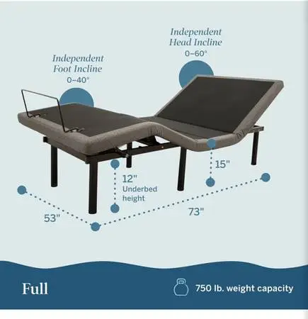 Lucid L300 Adjustable bed base- Full size