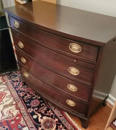 Craftique Rare Bowfront Chest Mahogany