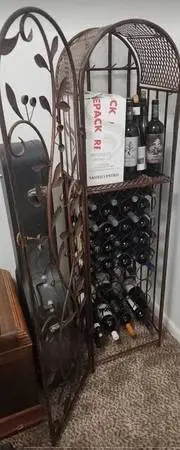 Tall Metal Fold up Arch-top Wine Cabinet.. rare must see...