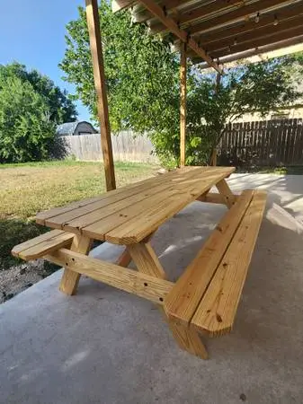 Handcrafted 8 Heavy-Duty Wooden Picnic Table