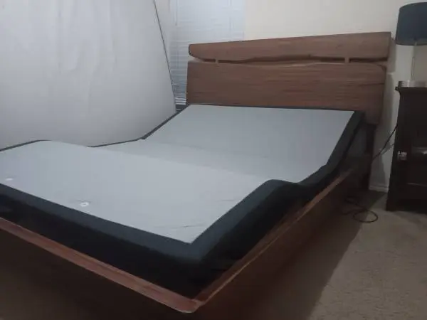 Queen size mattress with bedframe and headboard