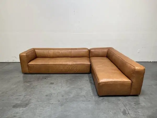 Retro Style Leather Sofa