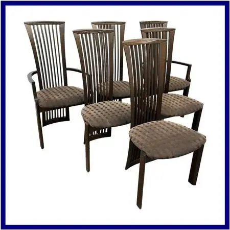 Pietro Costantini Vintage Italian Modern High-back Dining Chairs, Set
