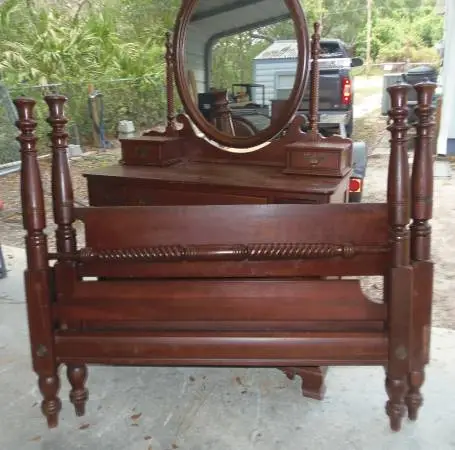 Vintage Solid Cherry Wood Full-Size Bedroom Suite.