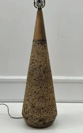 Mid Century Table Lamp with Cork Base