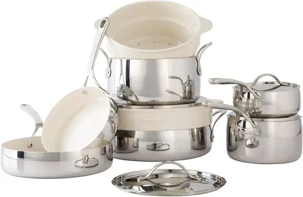 Bloomhouse 12 Piece Triply Stainless Steel Pots and Pans Cookware Set
