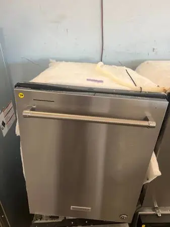 KITCHENAID Dishwasher on stainless steel.