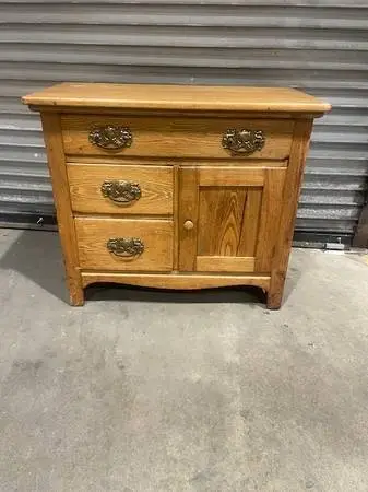 Antique oak washstand dresser