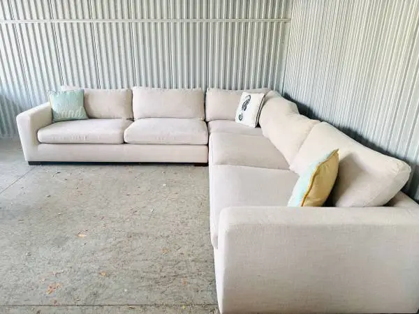 Stunning High End Arhaus Modern Coastal Sectional Sofa
