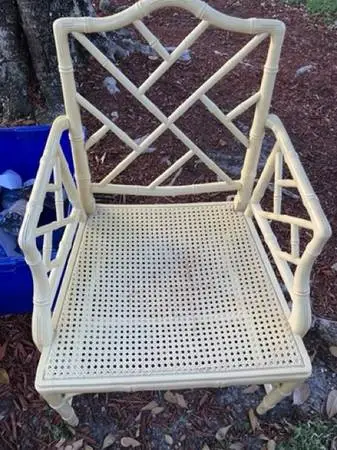 Tommy Bahama style Chair with Wicker Seat