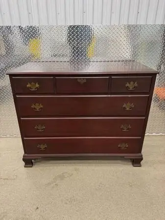 Vintage antique solid mahogany four drawer dresser