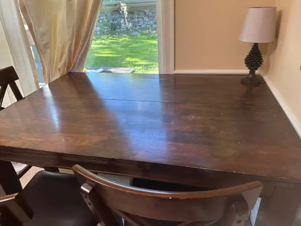 REDUCE $ solid wood formal bar height dining table expandable 8 chairs