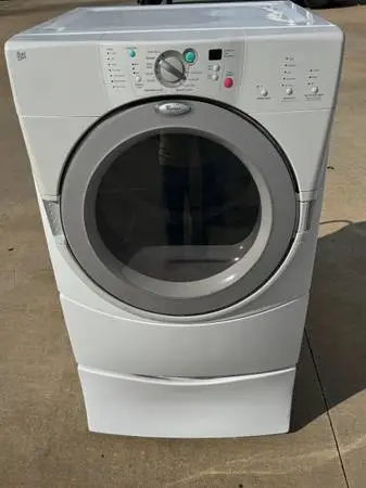 Front load whirlpool dryer electric with pedestal