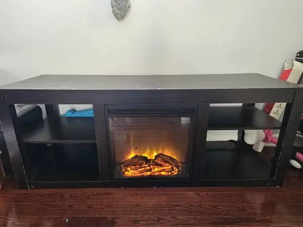 TV stand with fire place