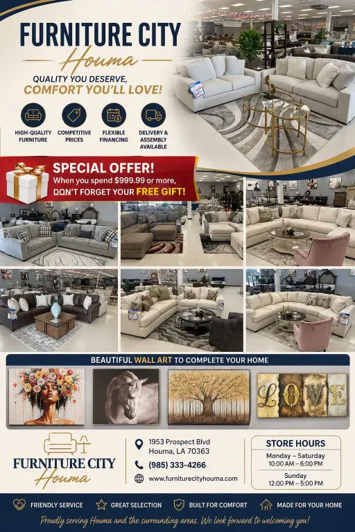 Furniture city Houma 1953 prospect blvd Houma la 70363