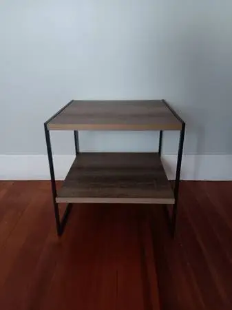 Square Wooden Side Table/End Table With Storage Shelf