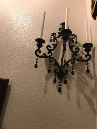 $ sconce from Z Gallerie Beautiful Black Wall Candle Holders paid $380