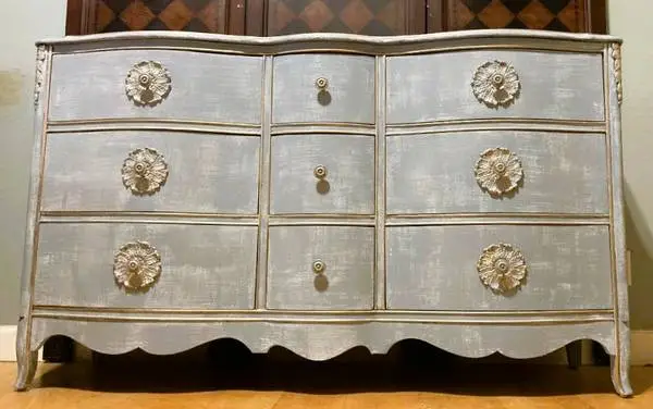 Luxe French Country Custom Dresser in Weathered Gray