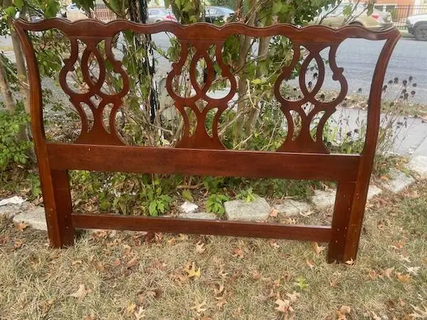 Vintage cherry Chippendale full queen size headboard by Drexel