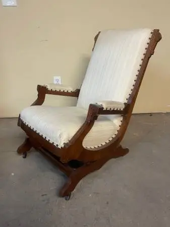 Antique Victorian Eastlake white Spring rocker
