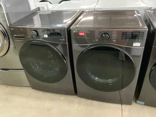**LG BLACK STEEL FRONT LOAD, GAS WASHER DRYER SET**ON SALE NOW**