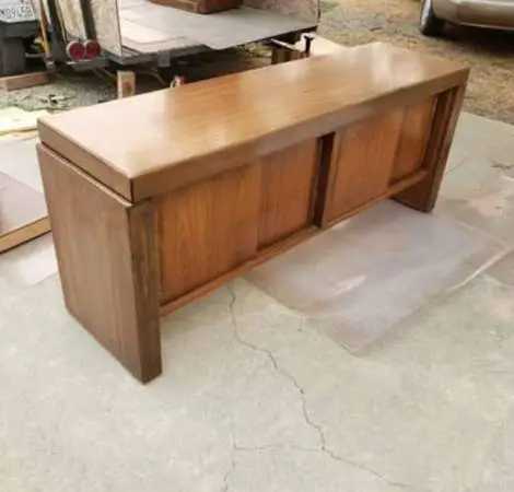 Mid-Century vintage 70 walnut Office Credenza Storage cabinet.