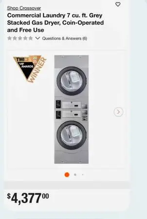 Brand New coin op commercial dryer stack