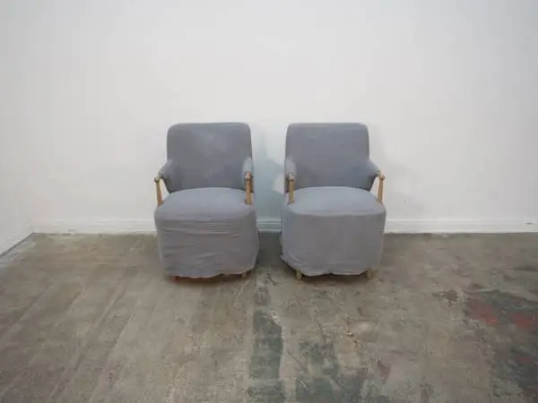 Set of 2 Four Hands Brently Arm Chair Broadway Denim Distressed Oak $1