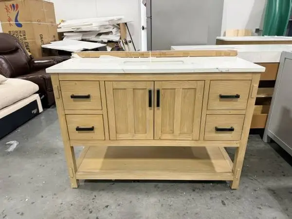 Marissa Solid Wood 48 Single Bathroom Vanity White Quartz Top