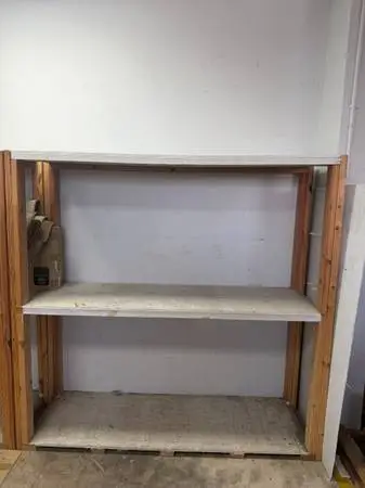 Heavy wood shelf unit